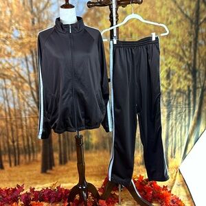 Augusta Sportswear Brown tracksuit. Adidas-like. Zip front jacket, AND PANTS!